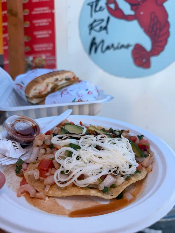 Shrimp tostada